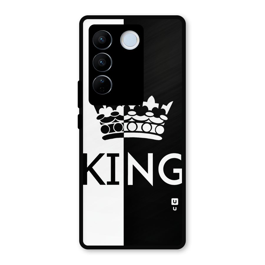 Aesthetic Crown King Metal Back Case for Vivo V27