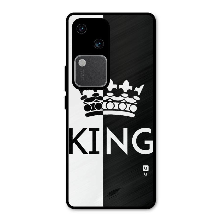 Aesthetic Crown King Metal Back Case for Vivo V30