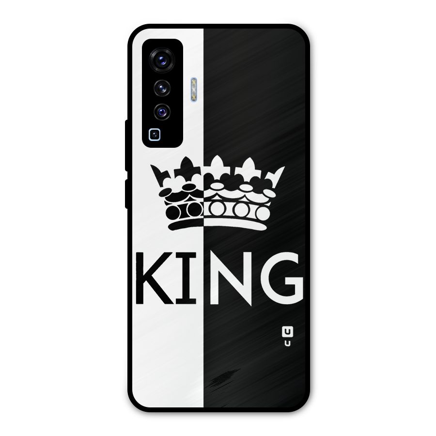 Aesthetic Crown King Metal Back Case for Vivo X50