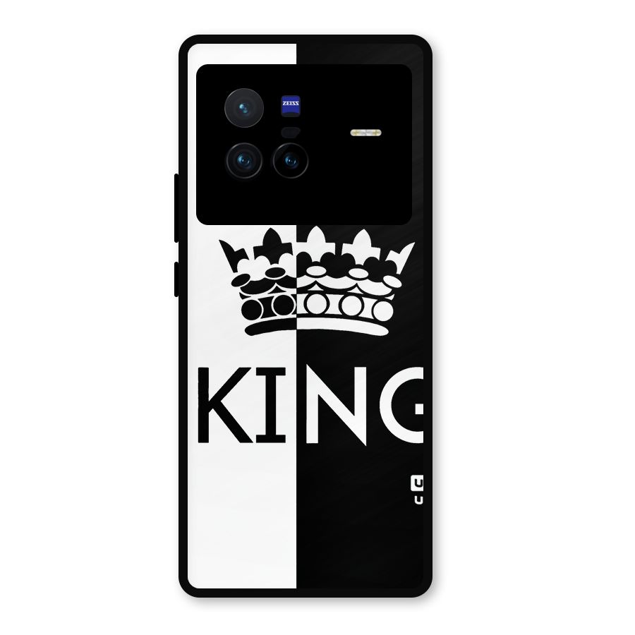 Aesthetic Crown King Metal Back Case for Vivo X80