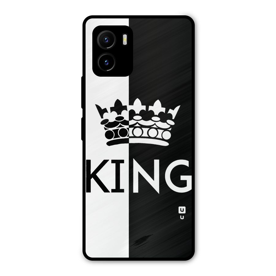 Aesthetic Crown King Metal Back Case for Vivo Y15s
