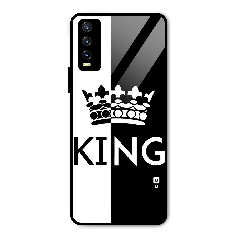 Aesthetic Crown King Metal Back Case for Vivo Y20 2021