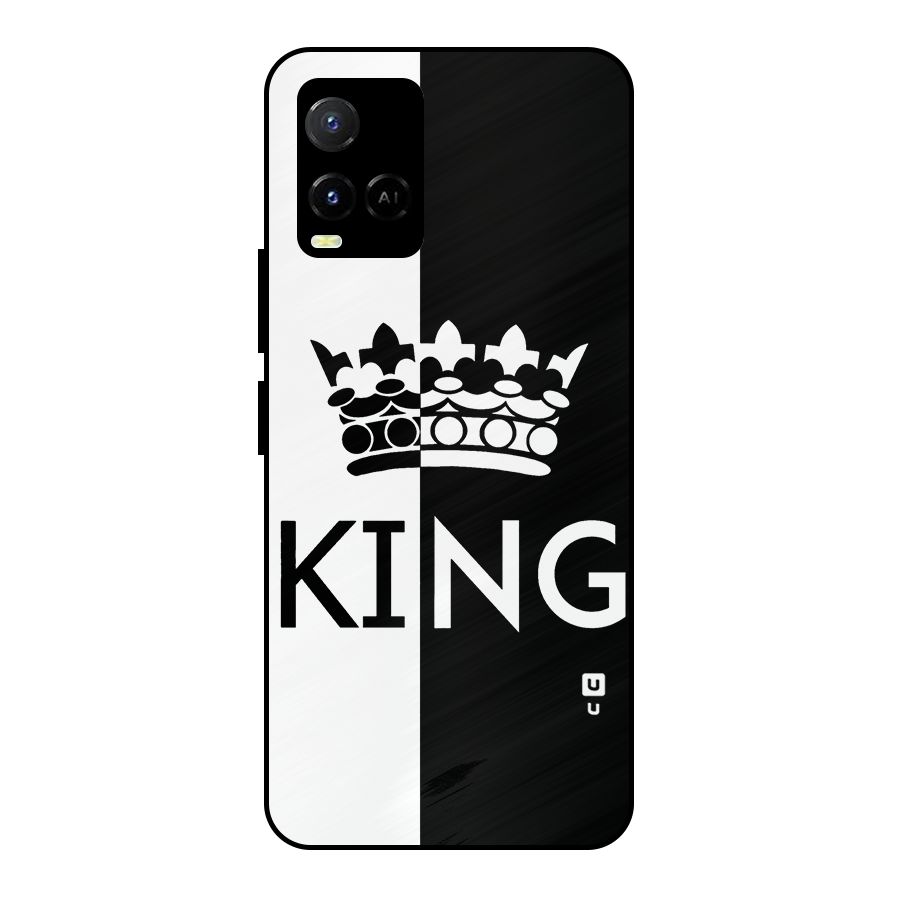 Aesthetic Crown King Metal Back Case for Vivo Y21T