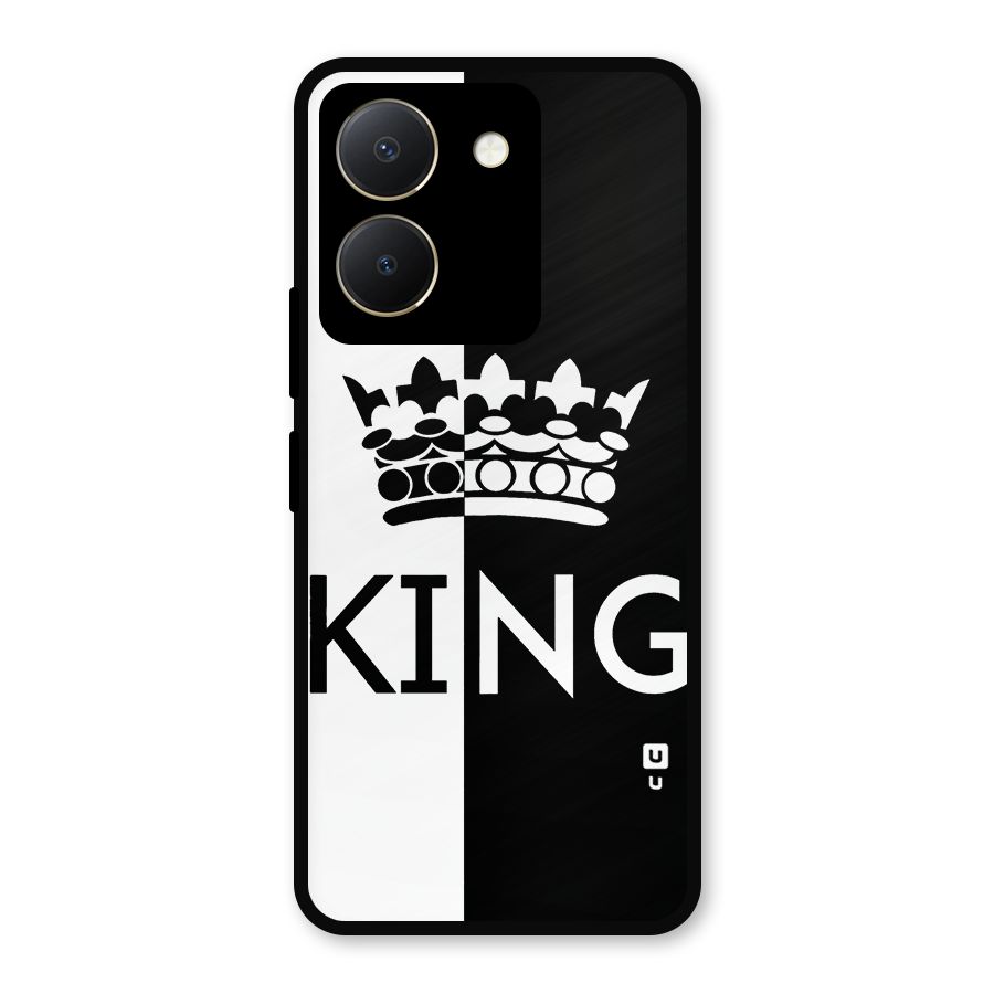 Aesthetic Crown King Metal Back Case for Vivo Y36
