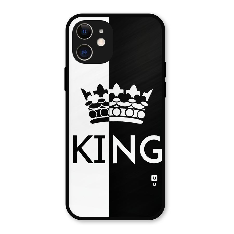 Aesthetic Crown King Metal Back Case for iPhone 12