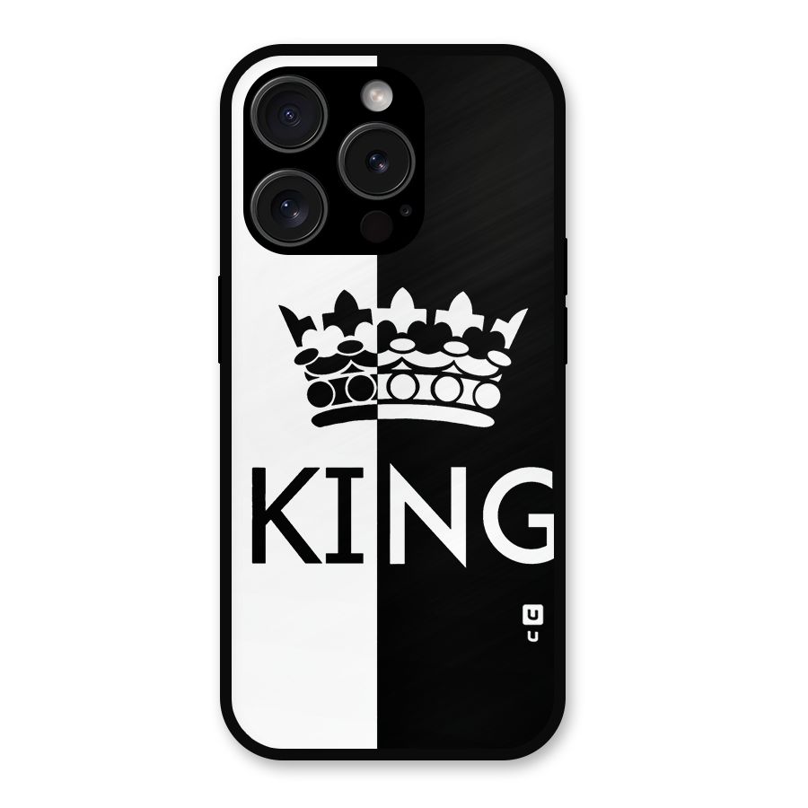 Aesthetic Crown King Metal Back Case for iPhone 15 Pro