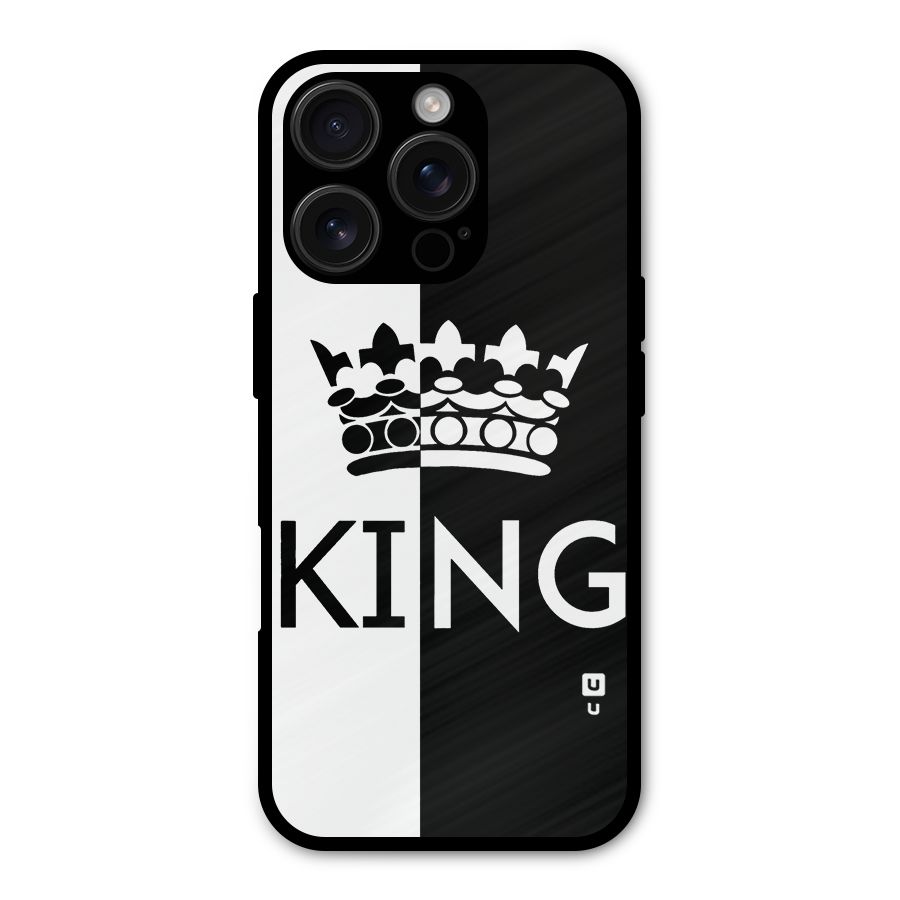 Aesthetic Crown King Metal Back Case for iPhone 16 Pro