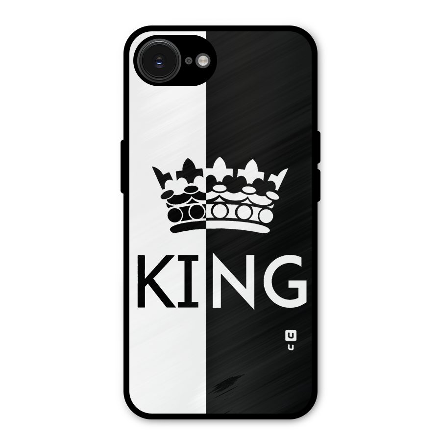 Aesthetic Crown King Metal Back Case for iPhone 16e