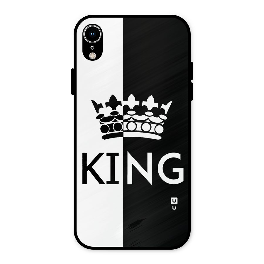 Aesthetic Crown King Metal Back Case for iPhone XR