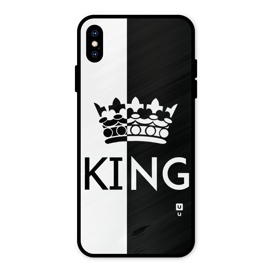Aesthetic Crown King Metal Back Case for iPhone XS Max