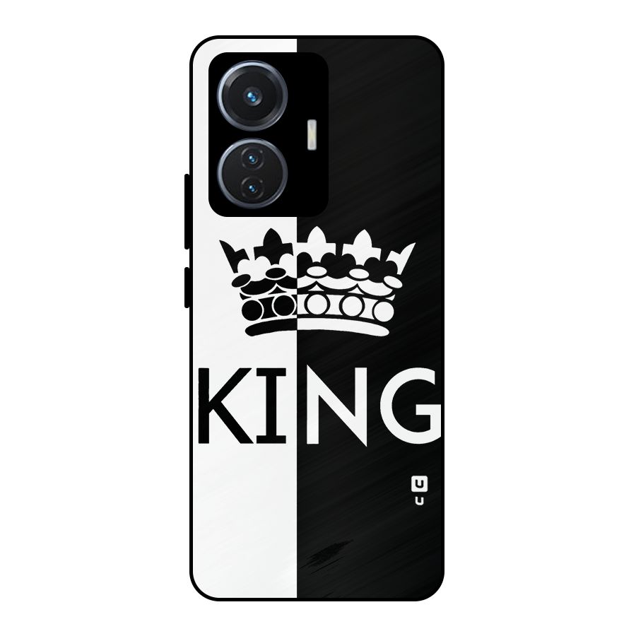 Aesthetic Crown King Metal Back Case for iQOO Z6 44W