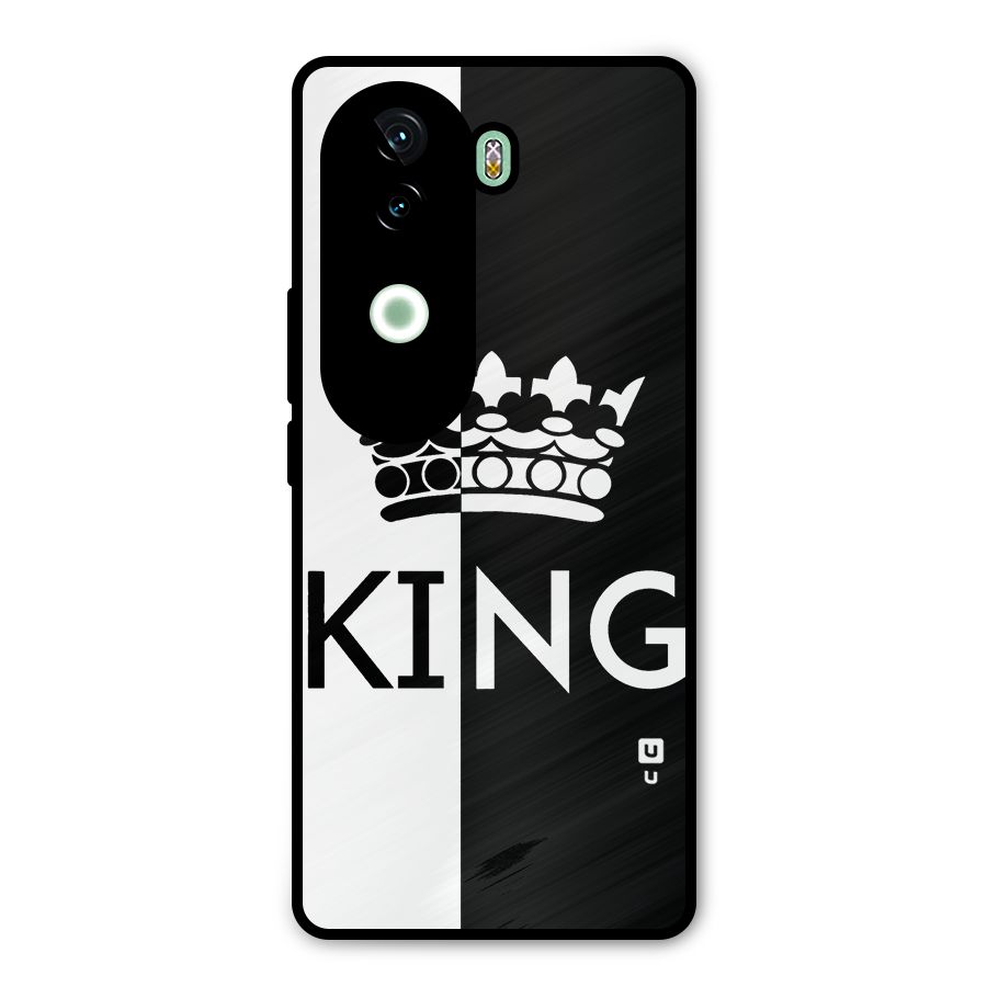 Aesthetic Crown King Metal Back Case for iQOO Z9s