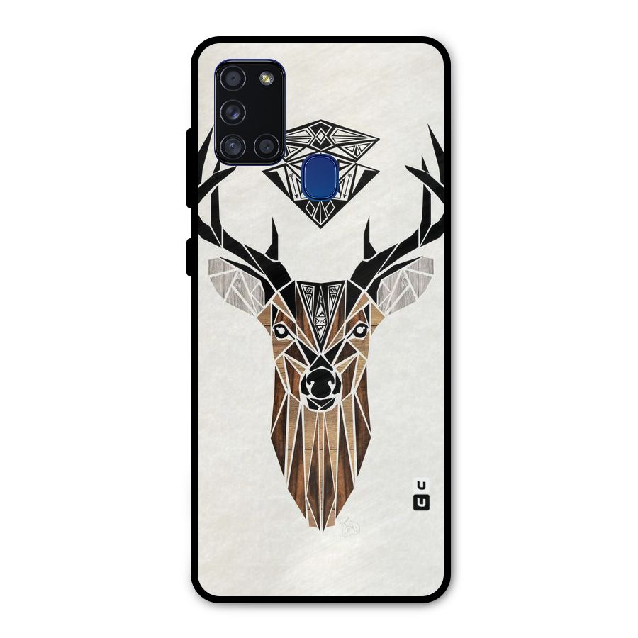 Aesthetic Deer Design Metal Back Case for Galaxy A21s