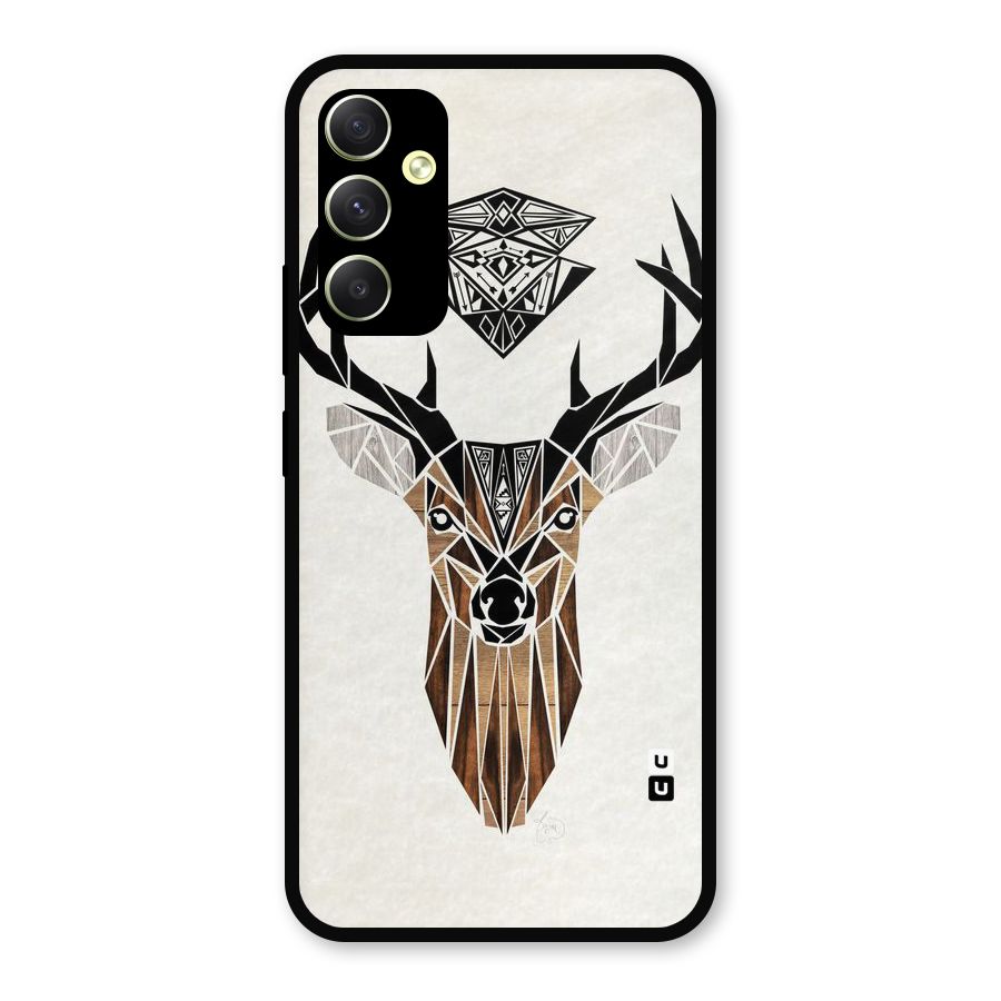 Aesthetic Deer Design Metal Back Case for Galaxy A34