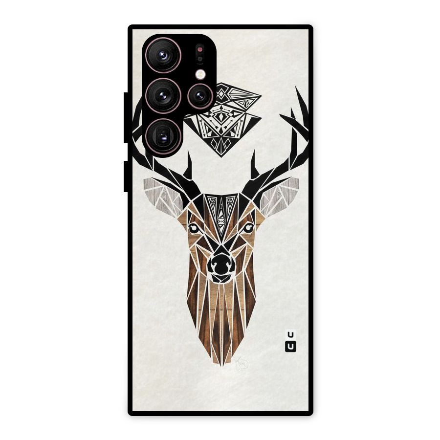 Aesthetic Deer Design Metal Back Case for Galaxy S22 Ultra 5G
