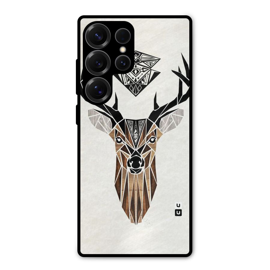 Aesthetic Deer Design Metal Back Case for Galaxy S25 Ultra