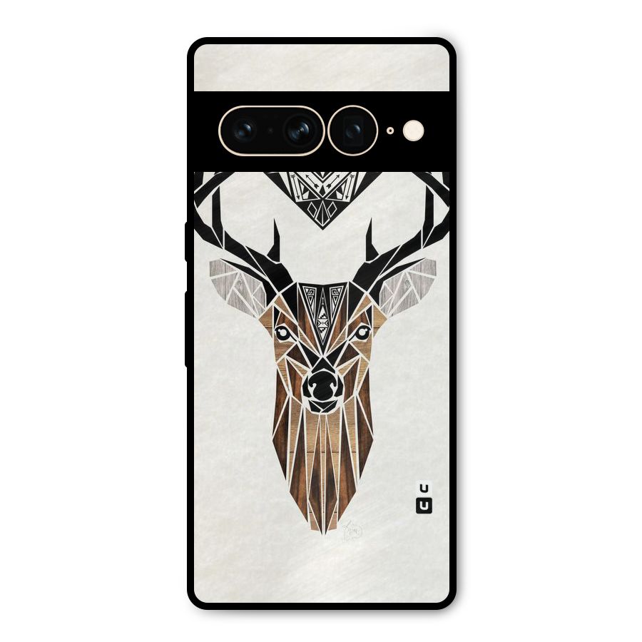 Aesthetic Deer Design Metal Back Case for Google Pixel 7 Pro