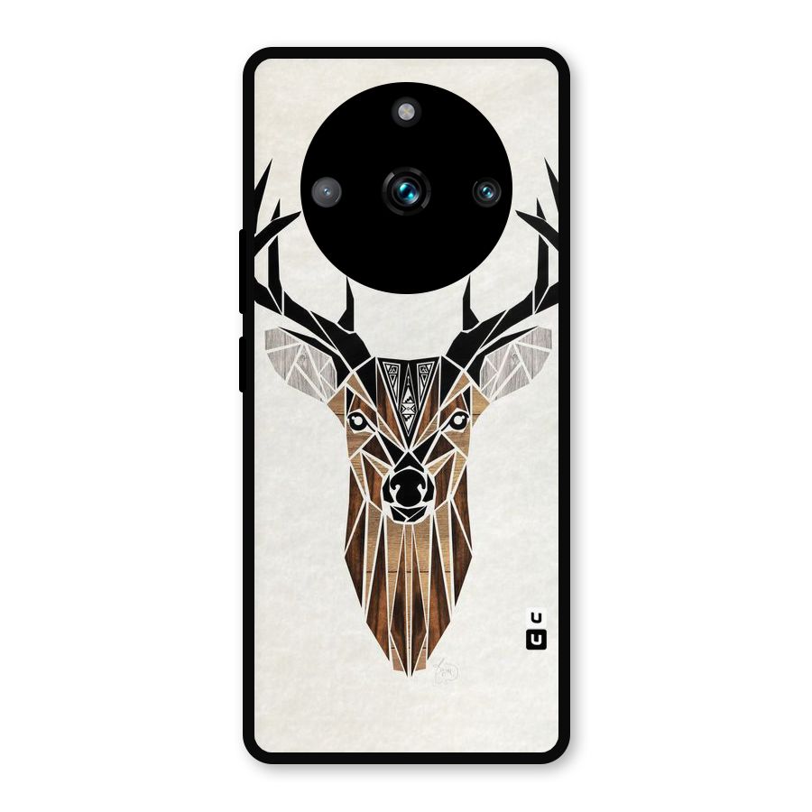 Aesthetic Deer Design Metal Back Case for Realme 11 Pro