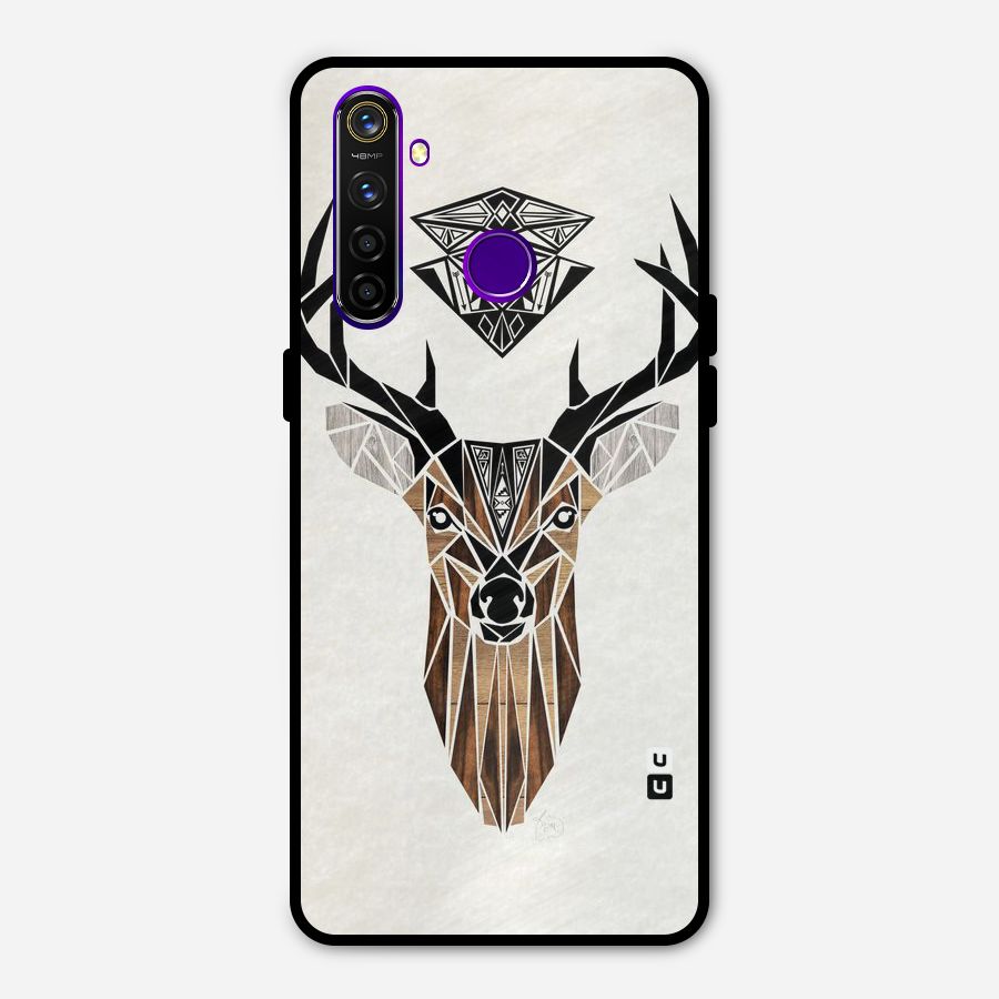 Aesthetic Deer Design Metal Back Case for Realme 5 Pro