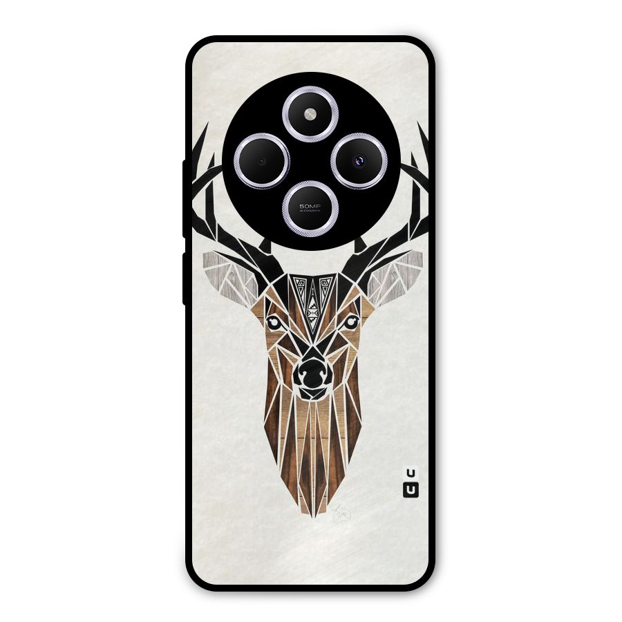 Aesthetic Deer Design Metal Back Case for Redmi 14C