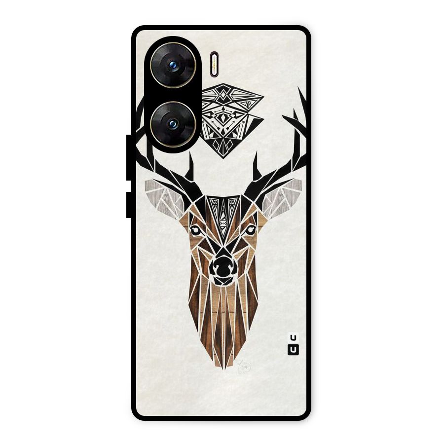 Aesthetic Deer Design Metal Back Case for Vivo V29e