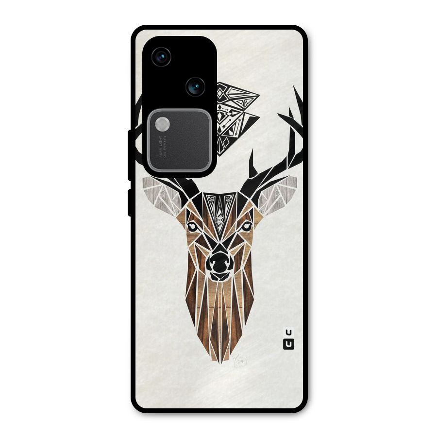 Aesthetic Deer Design Metal Back Case for Vivo V30