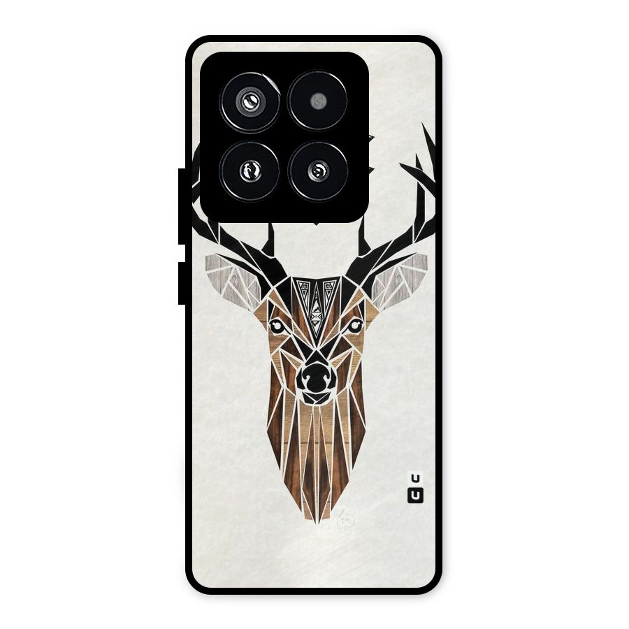 Aesthetic Deer Design Metal Back Case for Xiaomi 14 Pro