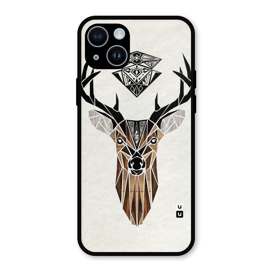 Aesthetic Deer Design Metal Back Case for iPhone 14