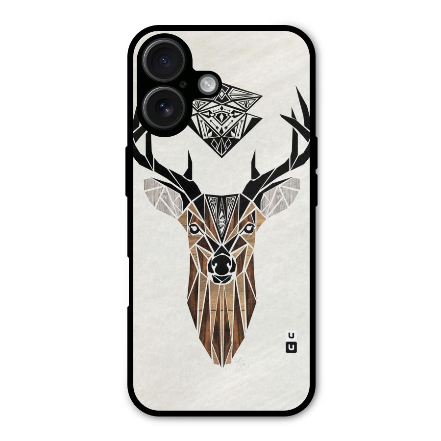 Aesthetic Deer Design Metal Back Case for iPhone 16