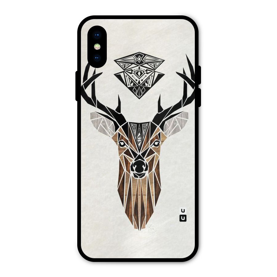 Aesthetic Deer Design Metal Back Case for iPhone X