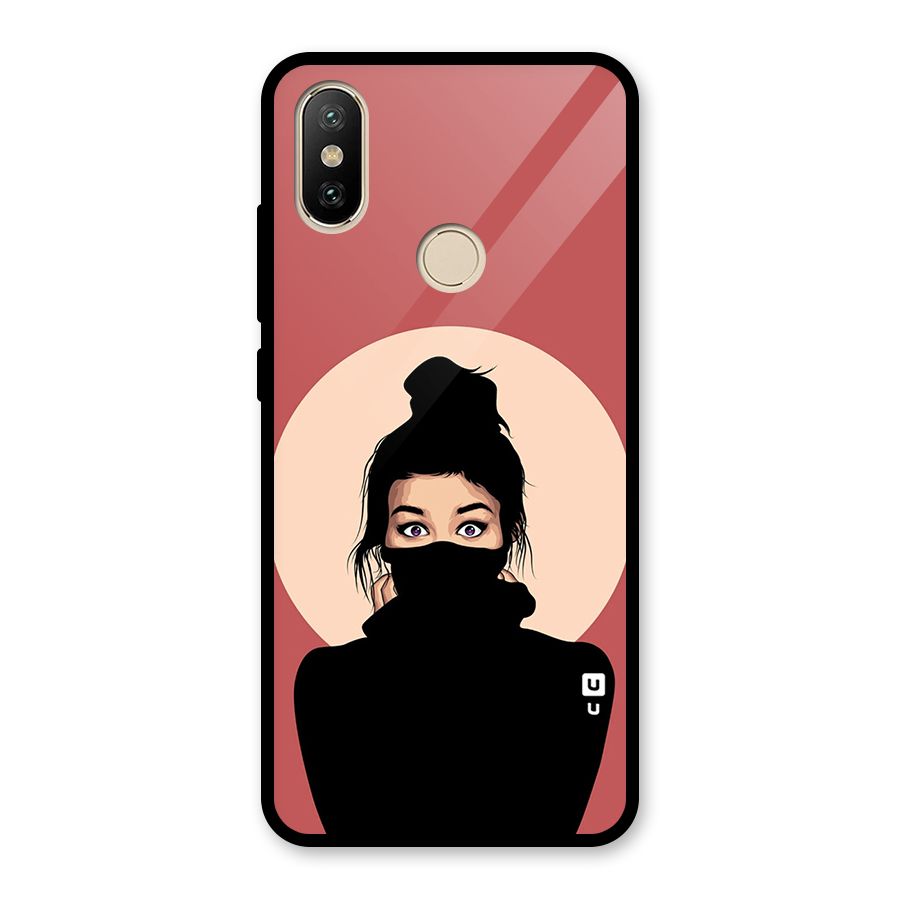 Aesthetic Digital Art Girl Glass Back Case for Redmi A2