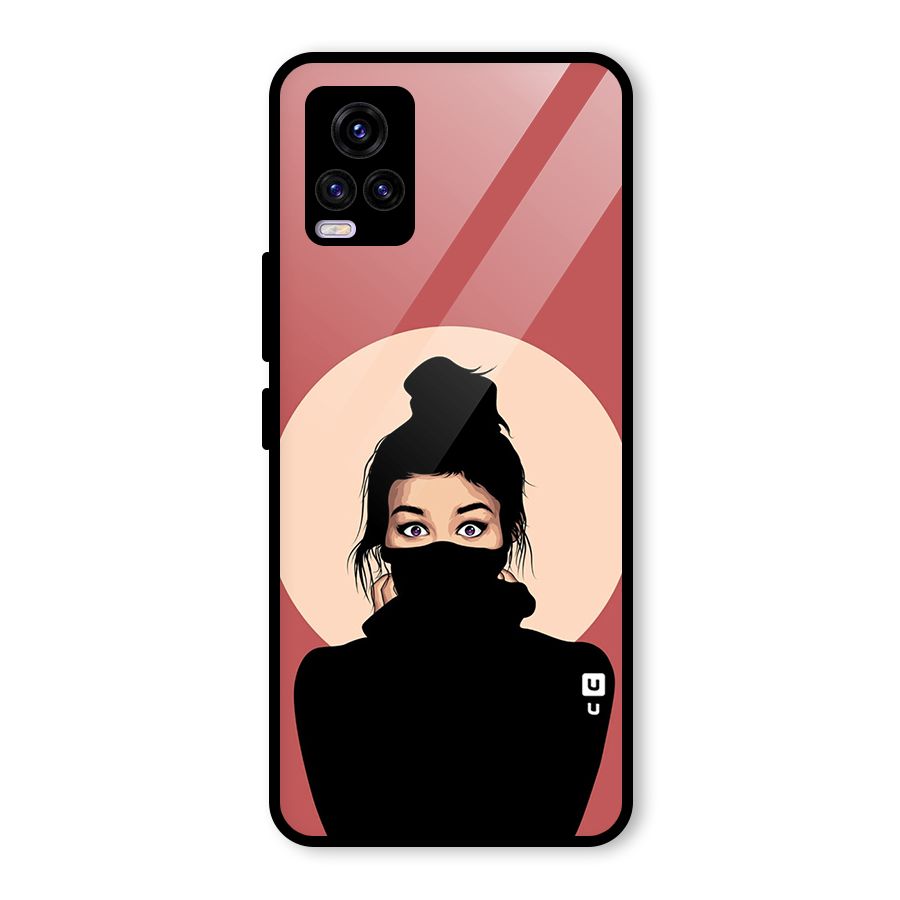 Aesthetic Digital Art Girl Glass Back Case for Vivo V20 2021