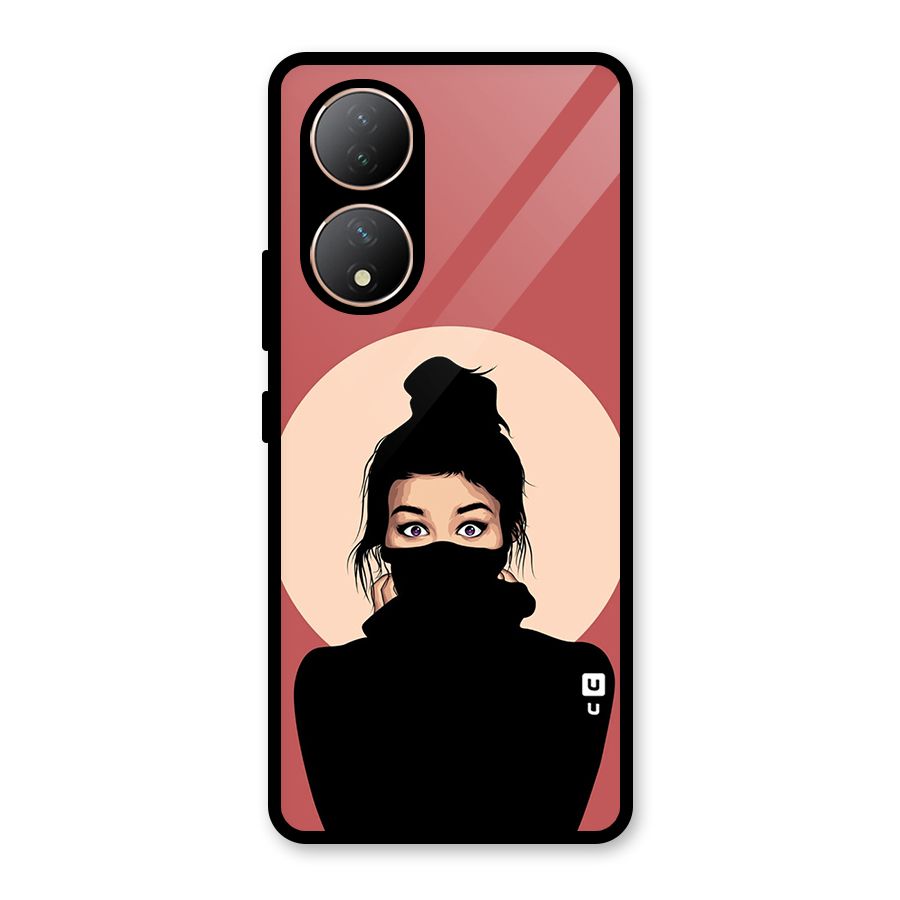 Aesthetic Digital Art Girl Glass Back Case for Vivo Y100A