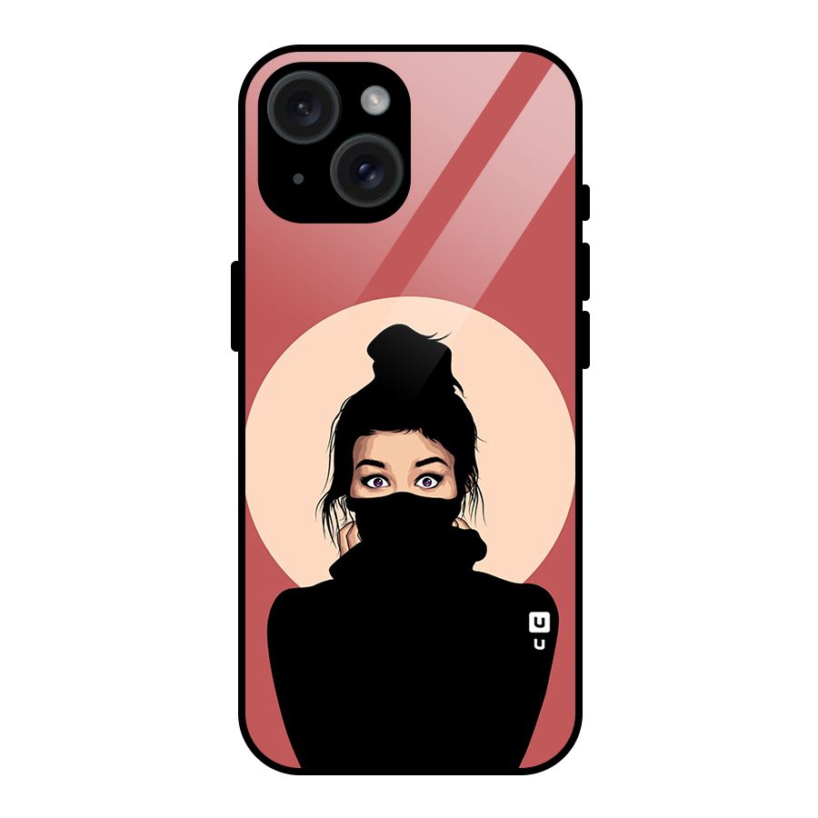 Aesthetic Digital Art Girl Glass Back Case for iPhone 15