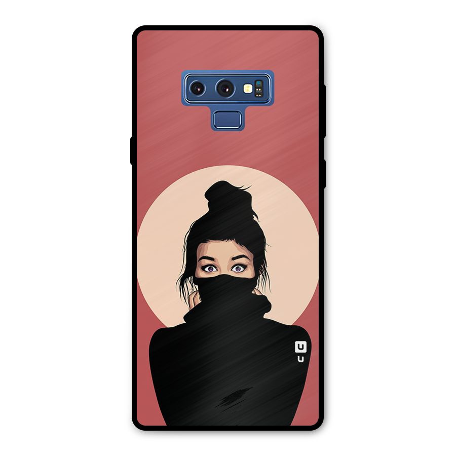 Aesthetic Digital Art Girl Metal Back Case for Galaxy Note 9