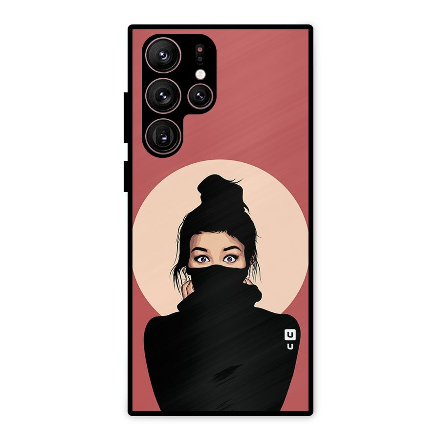 Aesthetic Digital Art Girl Metal Back Case for Galaxy S22 Ultra 5G