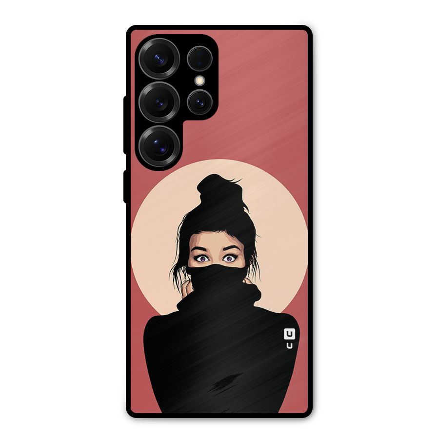 Aesthetic Digital Art Girl Metal Back Case for Galaxy S25 Ultra