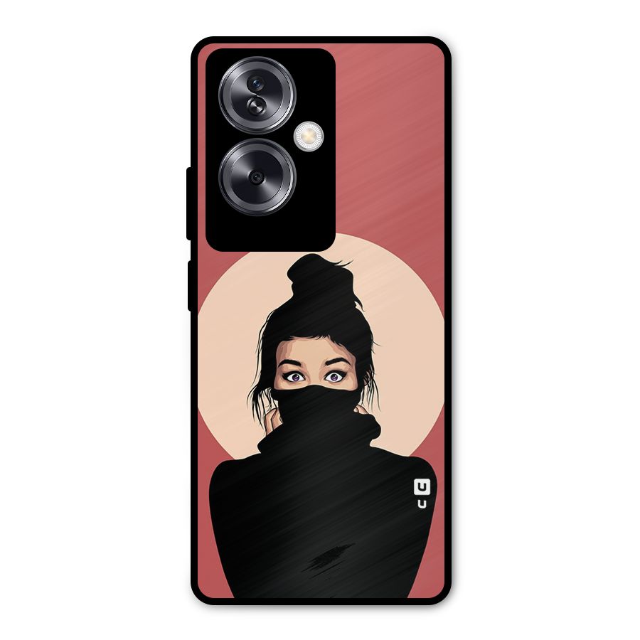 Aesthetic Digital Art Girl Metal Back Case for Oppo A79 5G