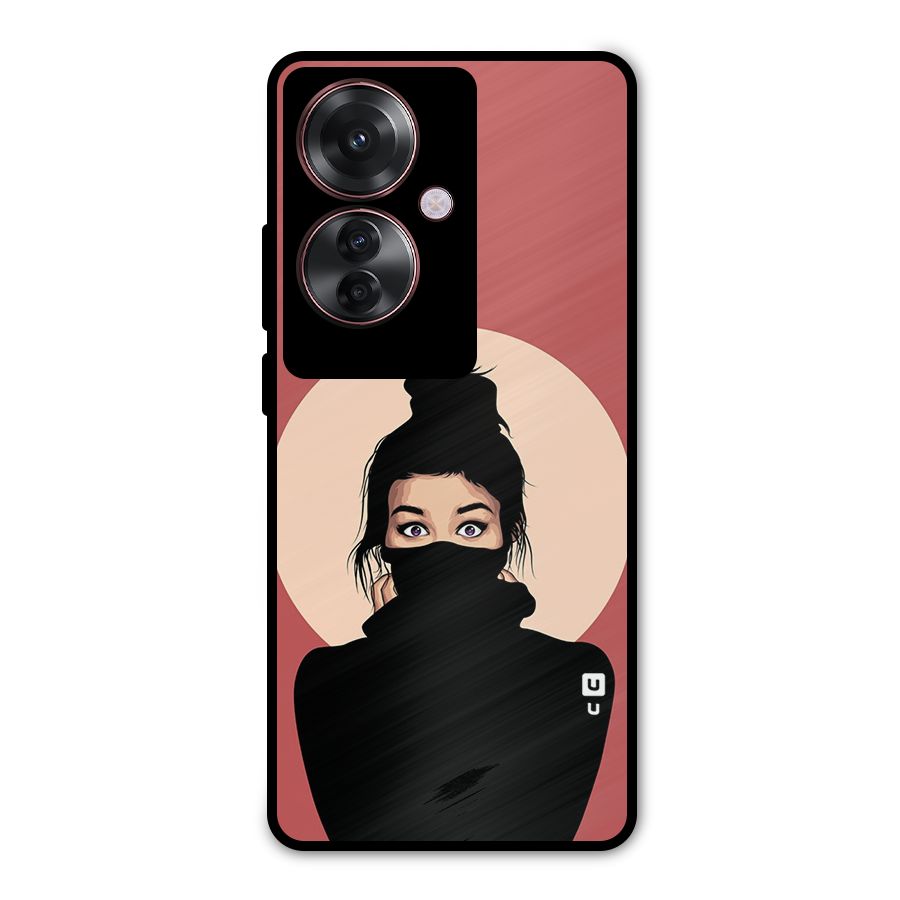 Aesthetic Digital Art Girl Metal Back Case for Oppo F25 Pro