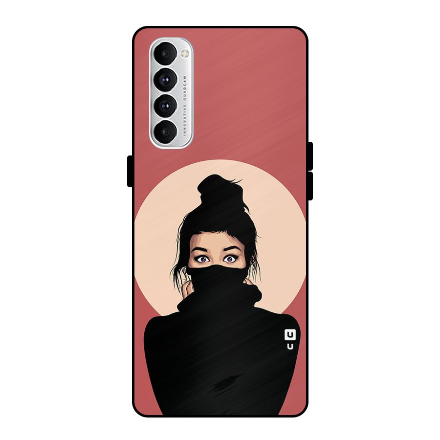 Aesthetic Digital Art Girl Metal Back Case for Oppo Reno4 Pro