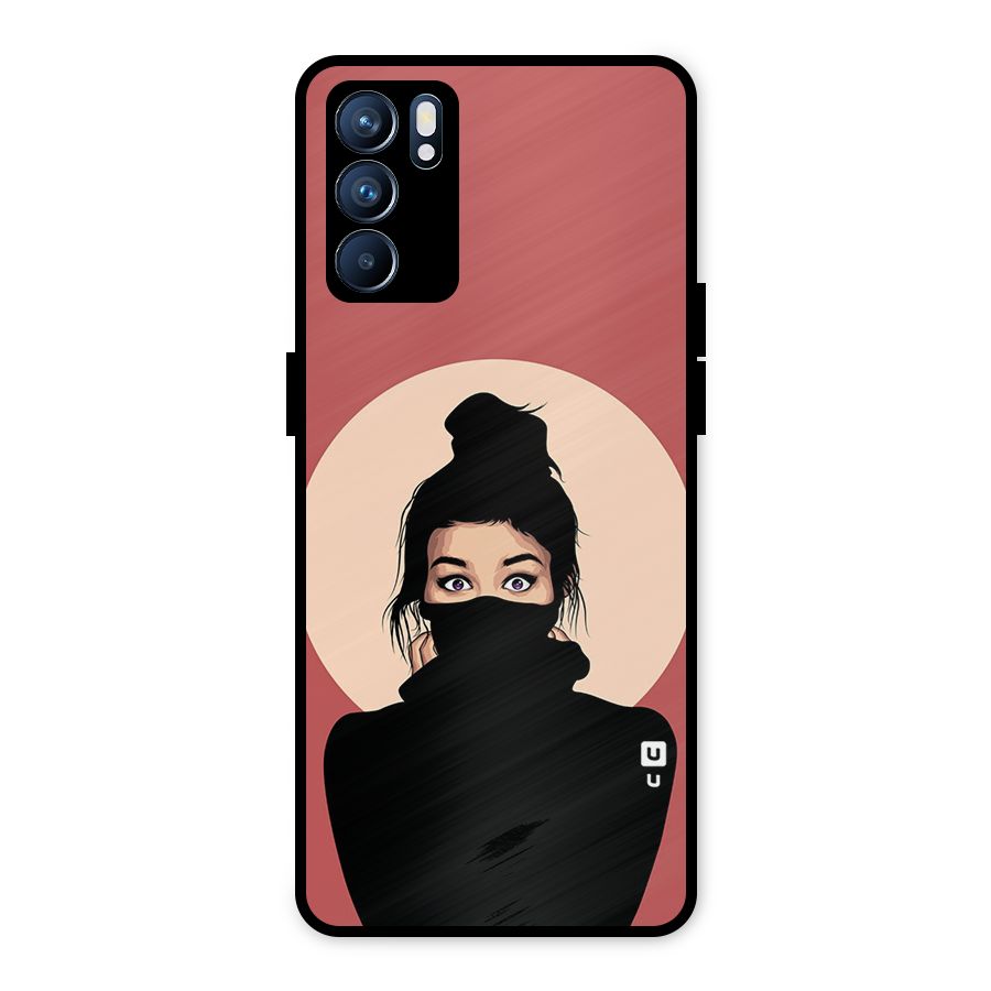 Aesthetic Digital Art Girl Metal Back Case for Oppo Reno6 5G