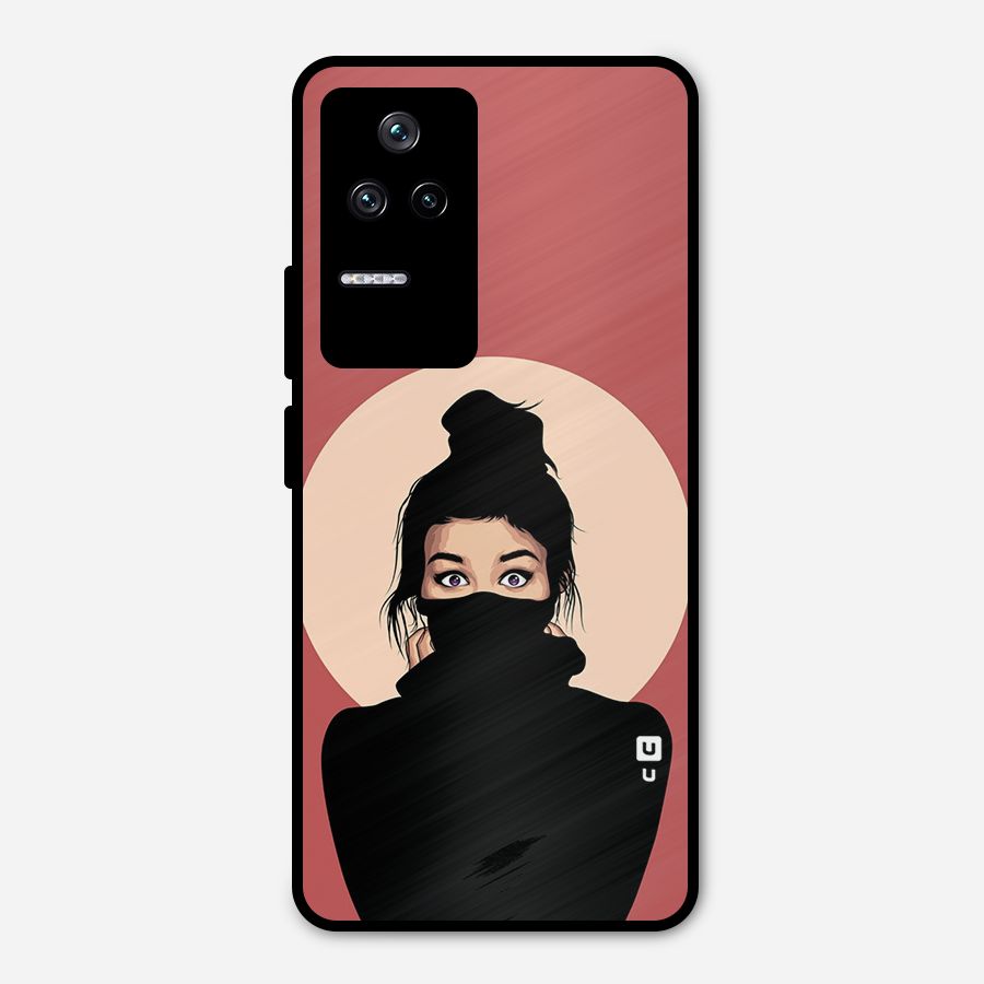 Aesthetic Digital Art Girl Metal Back Case for Poco F4 5G