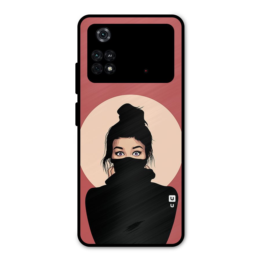 Aesthetic Digital Art Girl Metal Back Case for Poco M4 Pro 4G