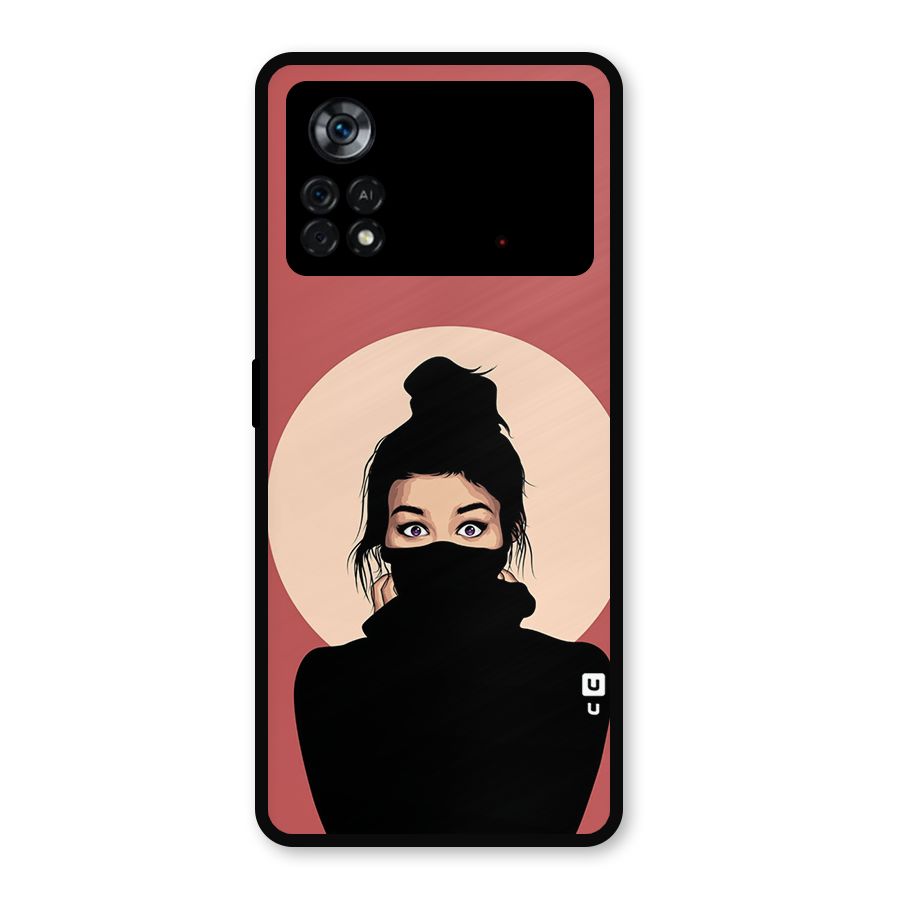 Aesthetic Digital Art Girl Metal Back Case for Poco X4 Pro 5G