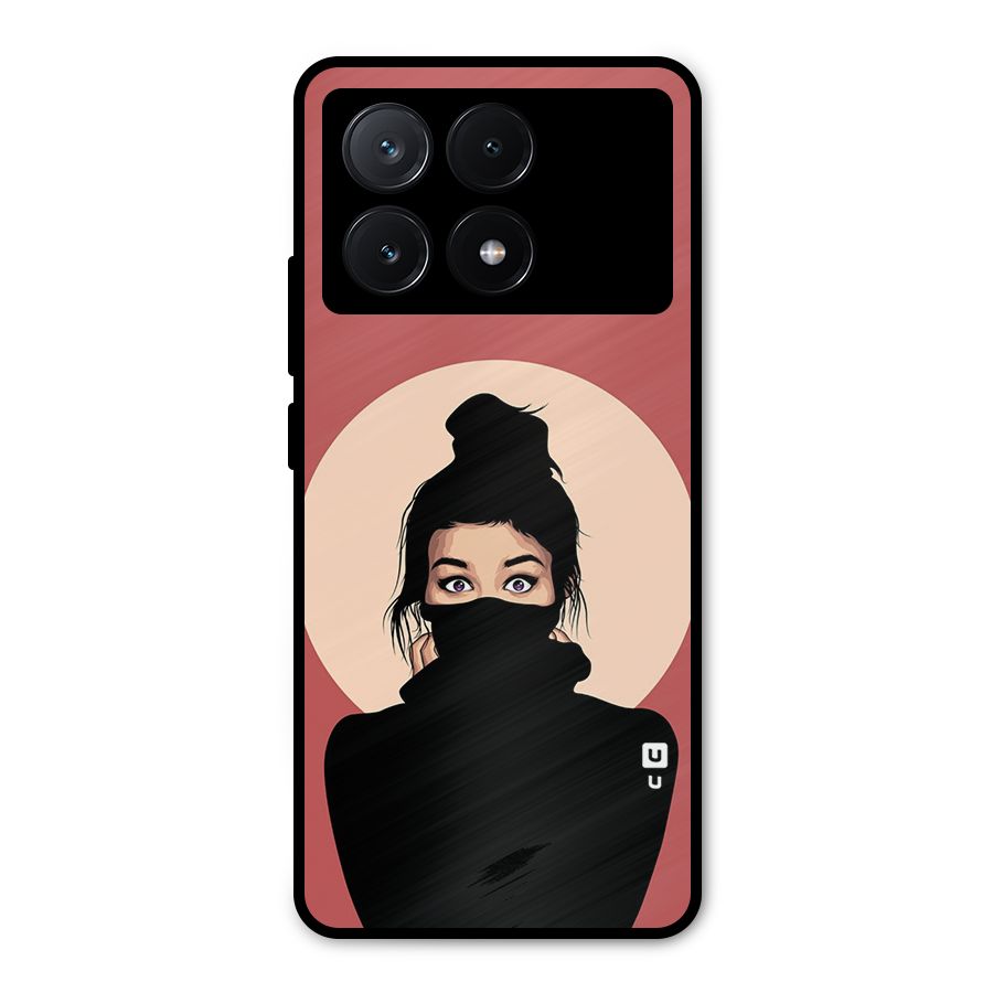 Aesthetic Digital Art Girl Metal Back Case for Poco X6 Pro