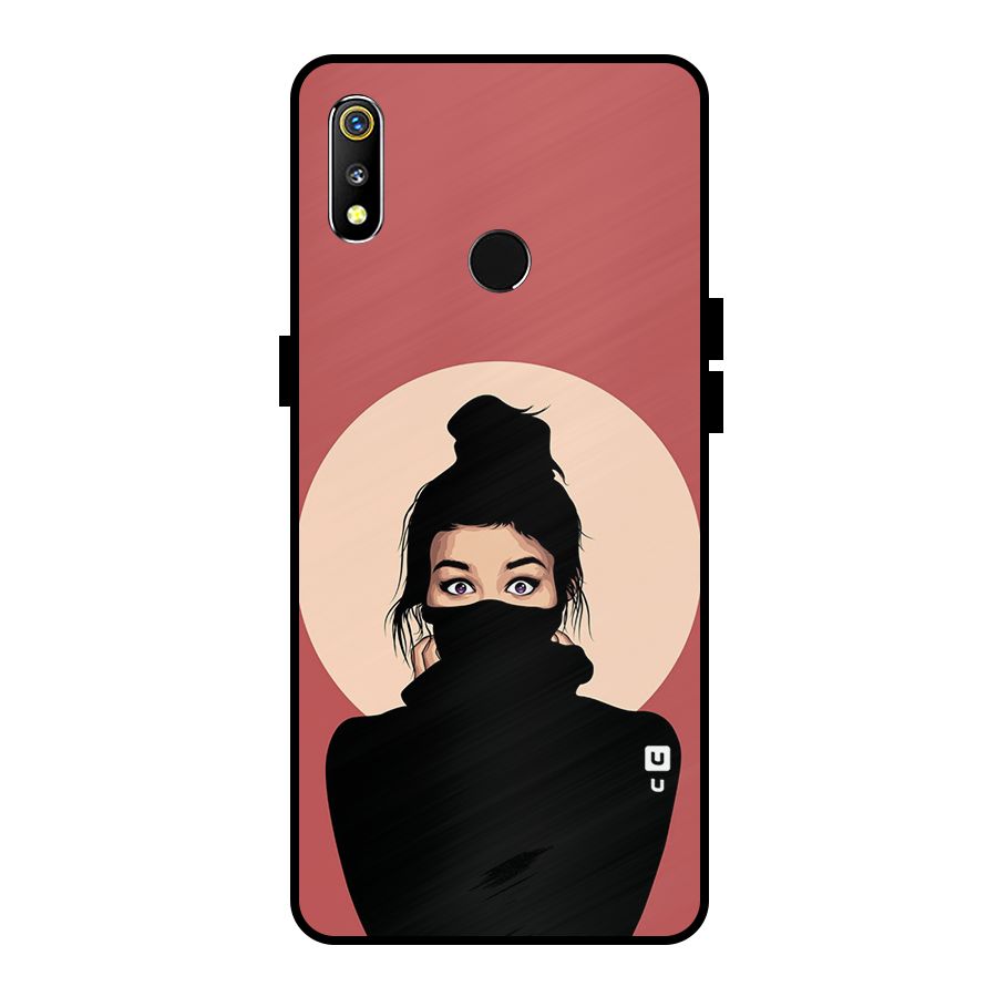 Aesthetic Digital Art Girl Metal Back Case for Realme 3i