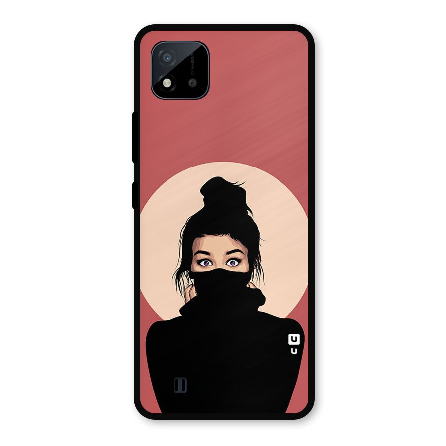 Aesthetic Digital Art Girl Metal Back Case for Realme C11 2021