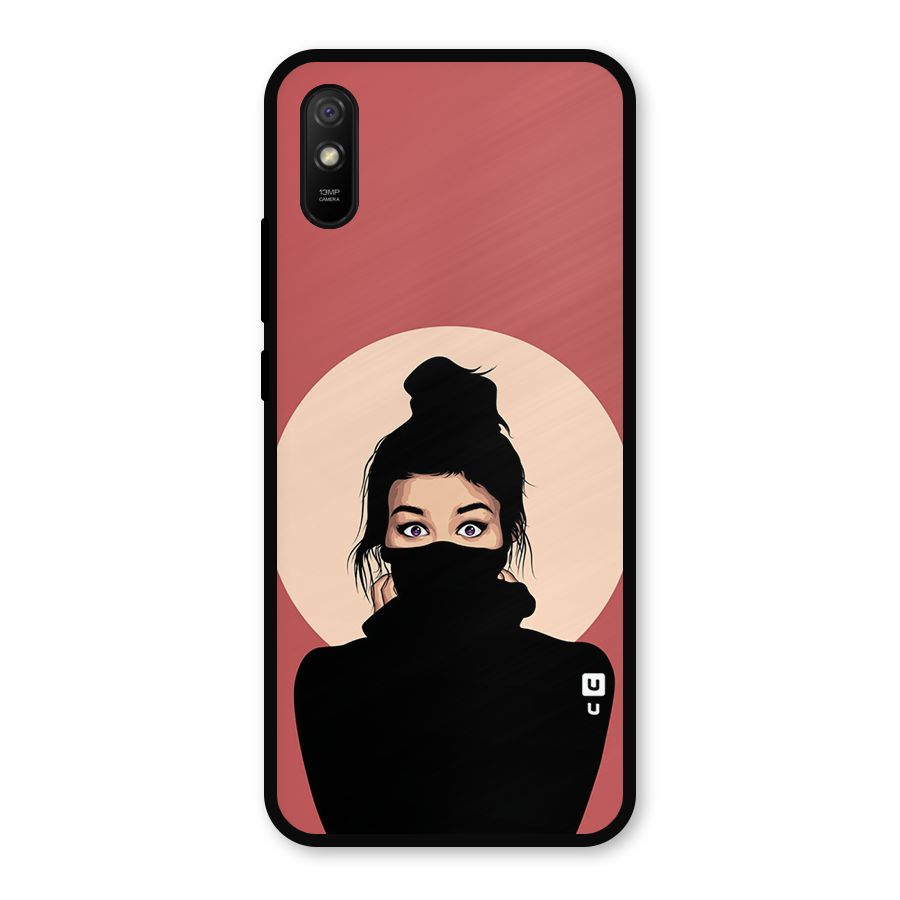 Aesthetic Digital Art Girl Metal Back Case for Redmi 9i