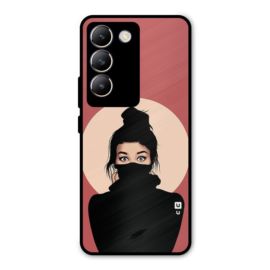 Aesthetic Digital Art Girl Metal Back Case for Vivo T3 5G