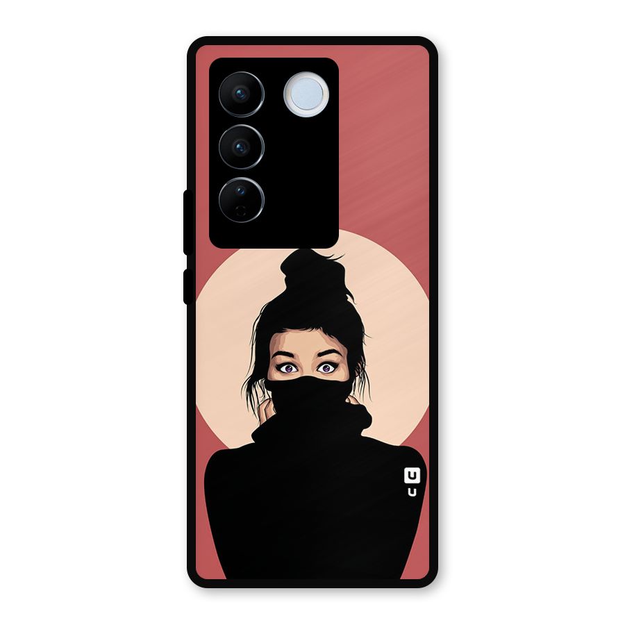Aesthetic Digital Art Girl Metal Back Case for Vivo V27